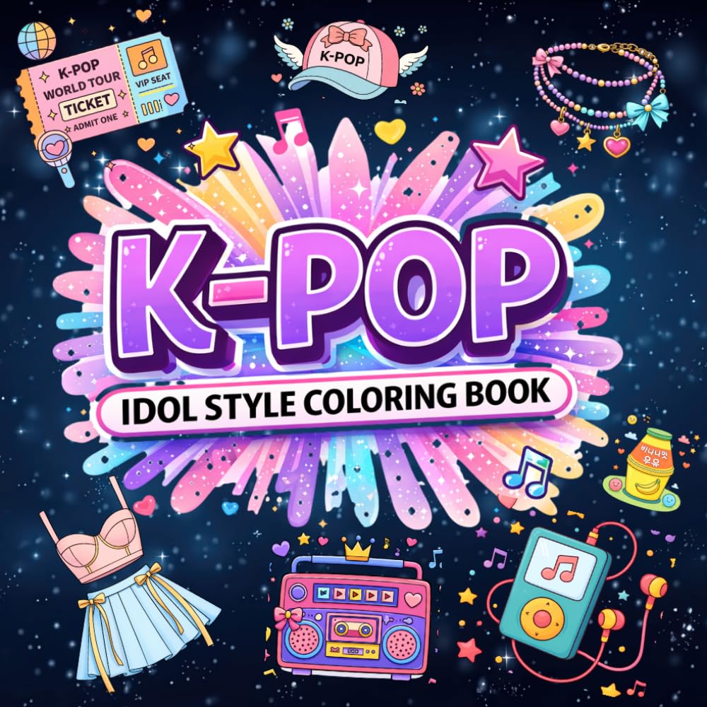 K-pop Idol Style Coloring Book: Simple and Fun K-pop Inspired Coloring Pages for Kids, Teens and Adults