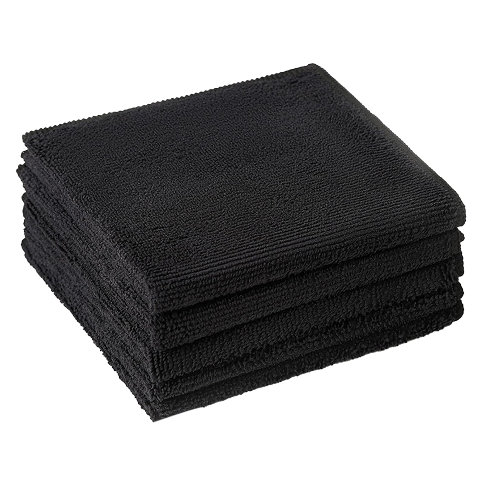 Qinlenyan Cleaning Rags Durable Microfiber Clothes 5pcs 30x30cm Large Microfiber Cleaning Clothes Highly Absorbent Reusable Kitchen Towels Set Black 30 * 30cm
