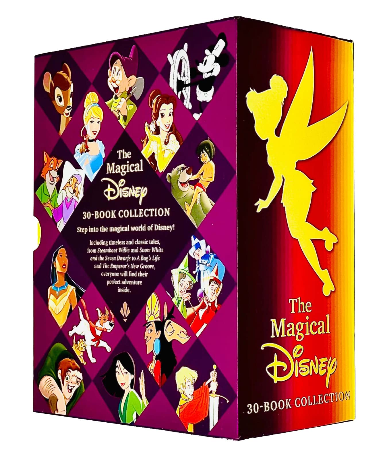 The Magical Disney 30 Books Collection Deluxe Boxed Set (Steamboat Willie,Snow White and the Seven Dwarfs,Pinocchio,The Sorcerer's Apprentice, Dumbo, Bambi,Cinderella,Alice in Wonderland & More) Paperback โ 23 April 2023