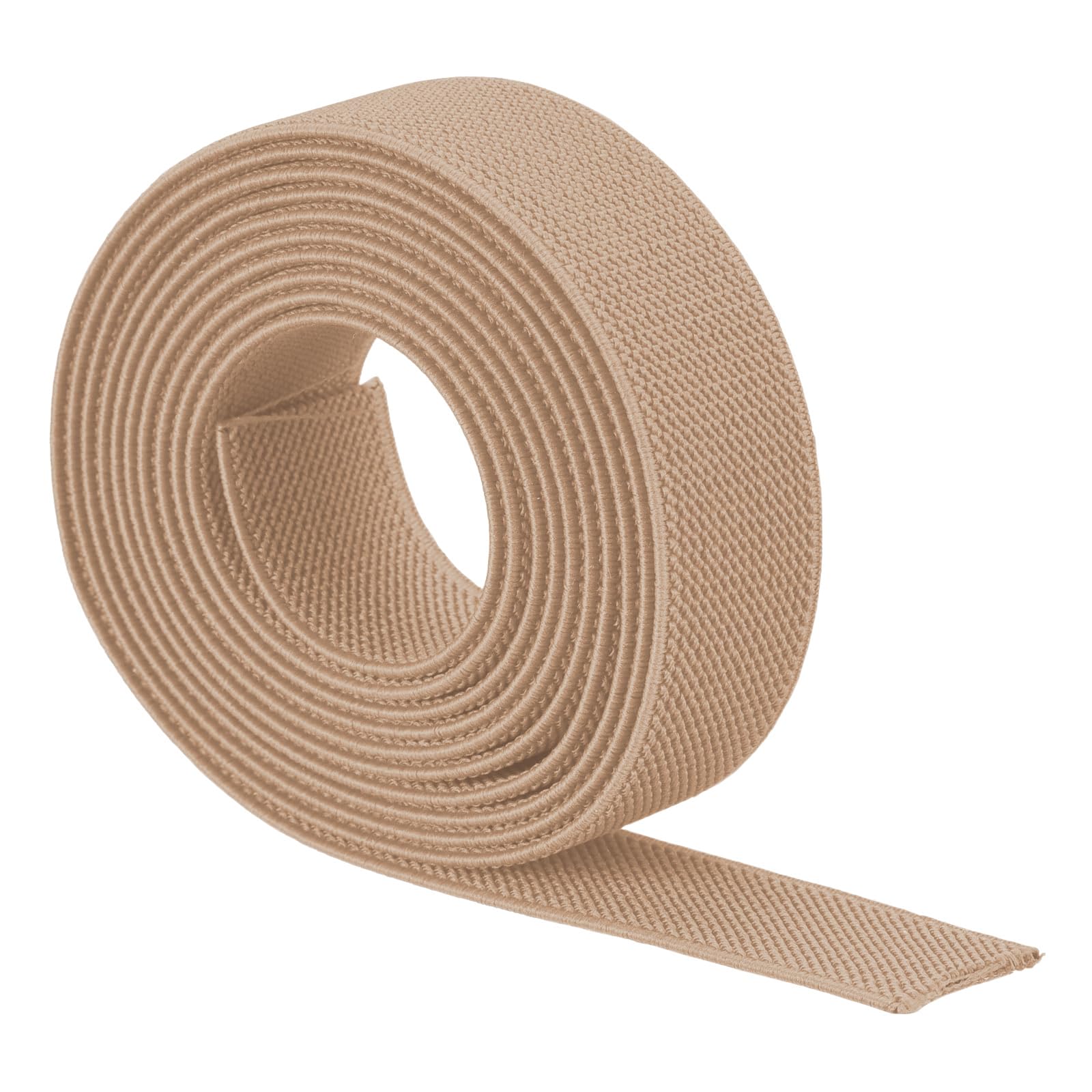 MACHSWON Elastic Bands for Sewing Light Brown 1 inch 2 Yard High Elasticity Knit Twill 2.5cm Width Double-Side Spool Sewing Band for Waistbands Pants Clothes and Crafts DIY