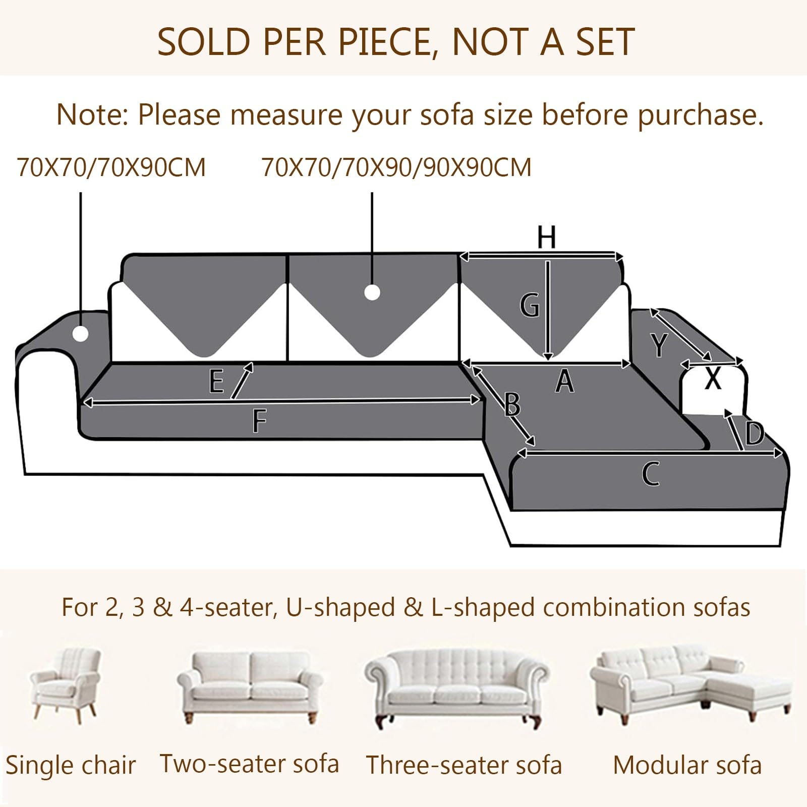 Genérico Funda De Sofá Universal Lavable, Antideslizante Funda Asiento Sofa, AlgodóN-Lino Gruesa Protector Sofa, Aptas para SofáS 1 2 3 4 Plazas Y Combinados Tipo U Y L(Beige,110x280cm)