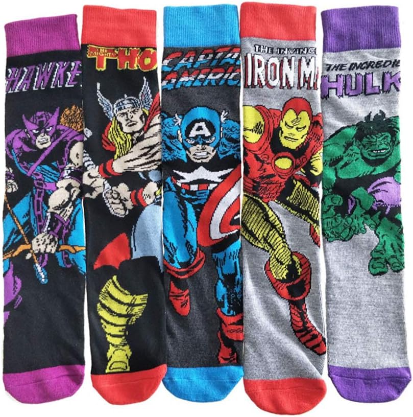 YUMILYMens Comic Dress Socks Novelty Wedding Groomsmen Socks Size 8-13 MultiPack