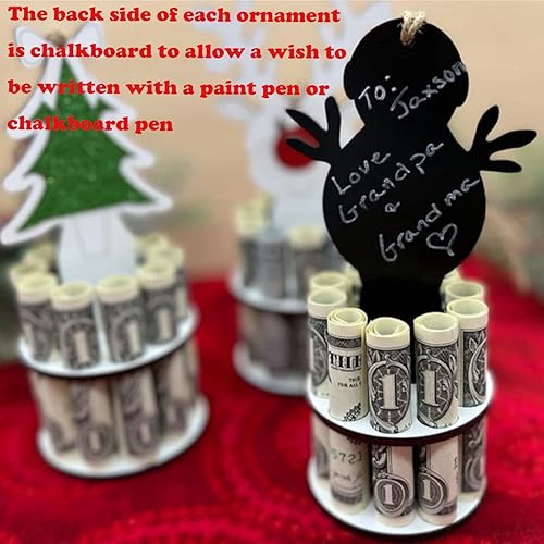 Miniatura 4 de Soporte único para dinero de Navidad soporte de efectivo de doble capa con 10 agujeros para colocar dinero deseos de escritura en la parte posterior