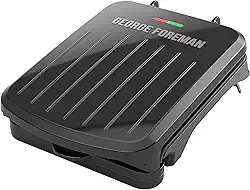 George Foreman Grelha elétrica para uso interno e prensa Panini com 2 porções, preta, GRS040B