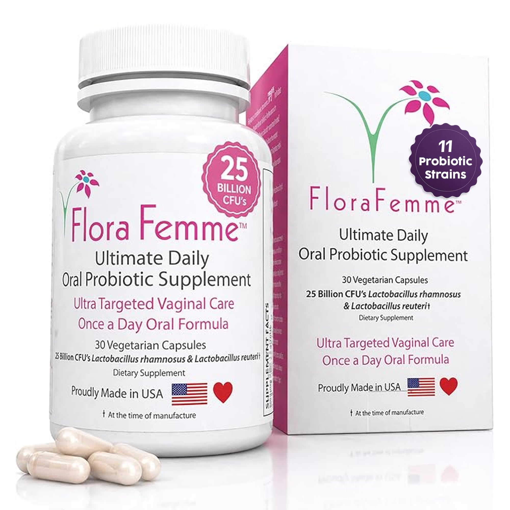 Vaginal Probiotic Oral Capsules for Women, pH Balance, 30 Caps