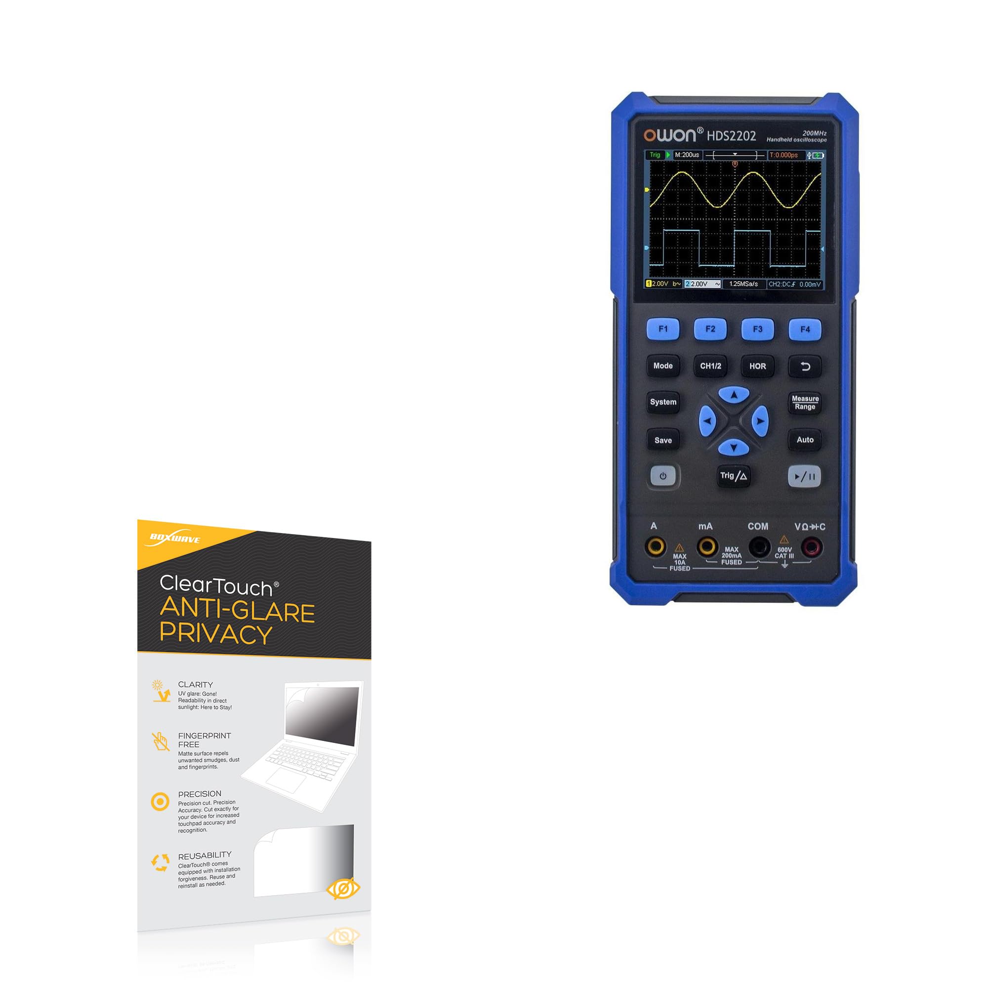 BoxWave Screen Protector Compatible with Owon HDS2202 - ClearTouch Anti-Glare Privacy (2-Pack), Privacy Screen Protector Flexible Film Anti-Glare