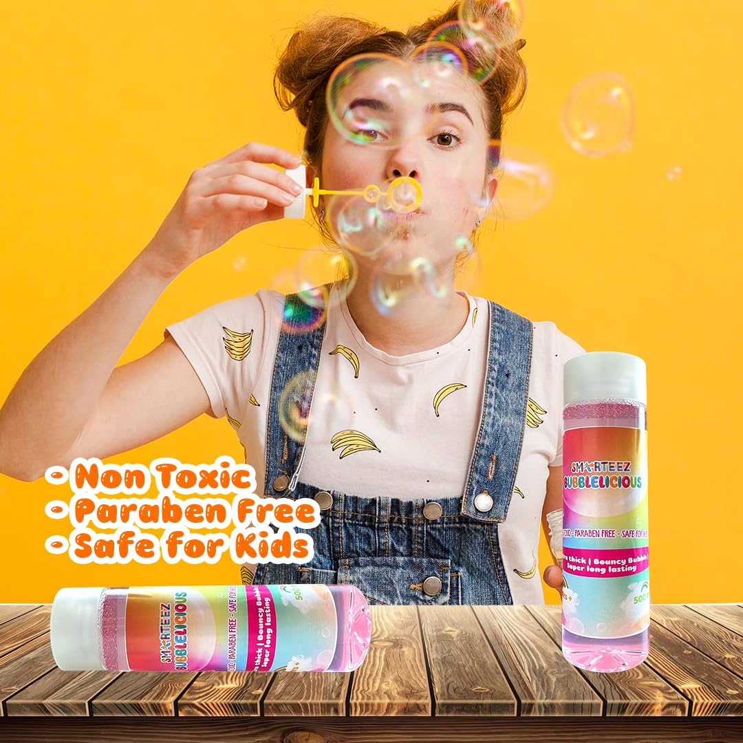 SMARTEEZ Bubblelicious | Pink and Blue Bubble Liquid | Safe | Non-Toxic | 500ml (Blue) 4