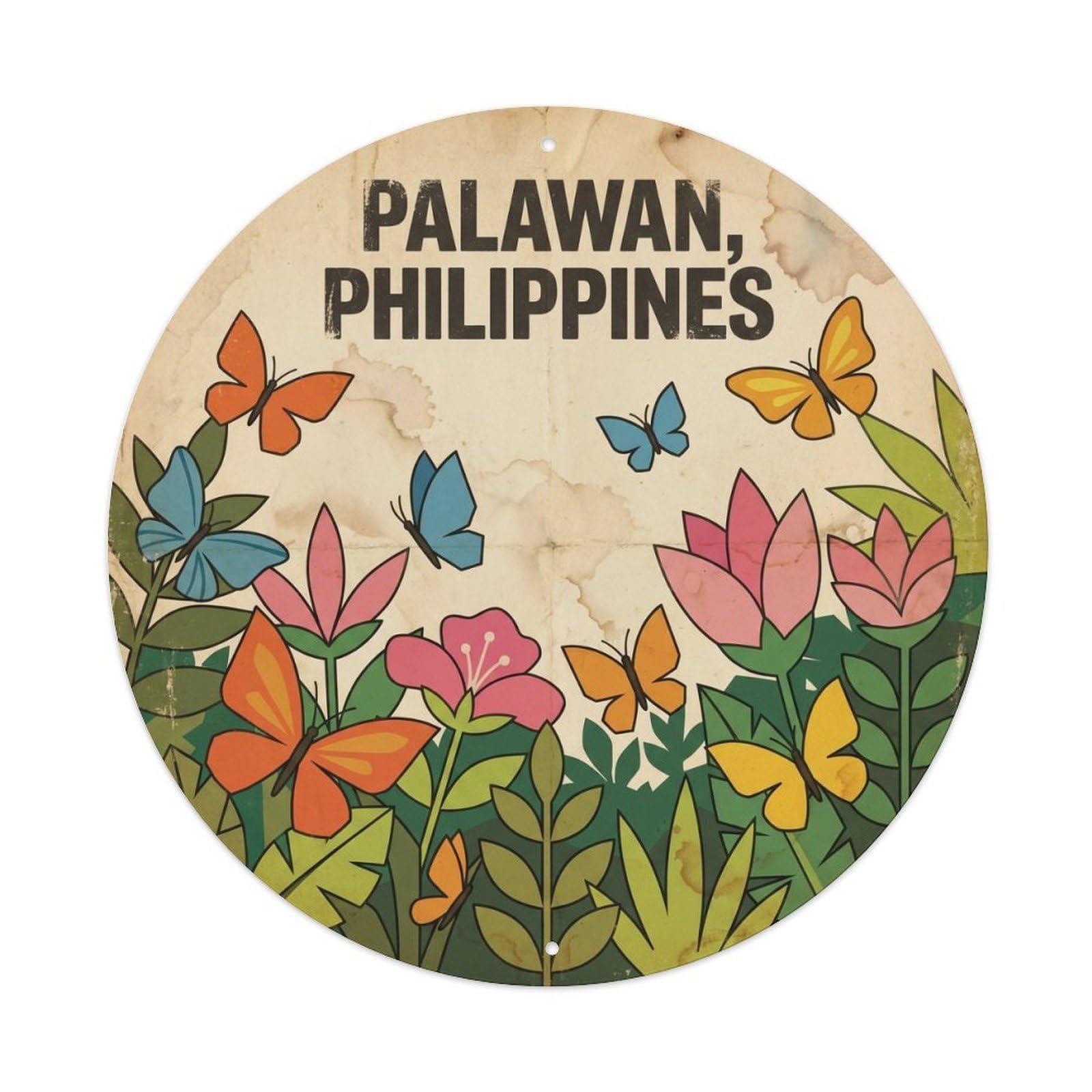 Palawan Butterfly Garden Limestone Coast Island Hopping Metal Tin Sign