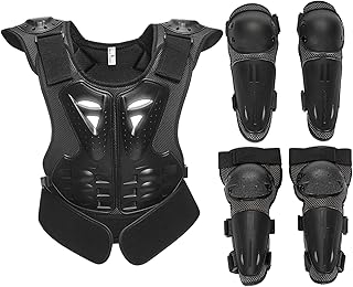 Equipo de protección para motocicleta todoterreno para niños, protector de pecho con coderas y rodilleras, equipo transpirable para motocicleta, para conducir motocicletas y bicicletas, patinaje