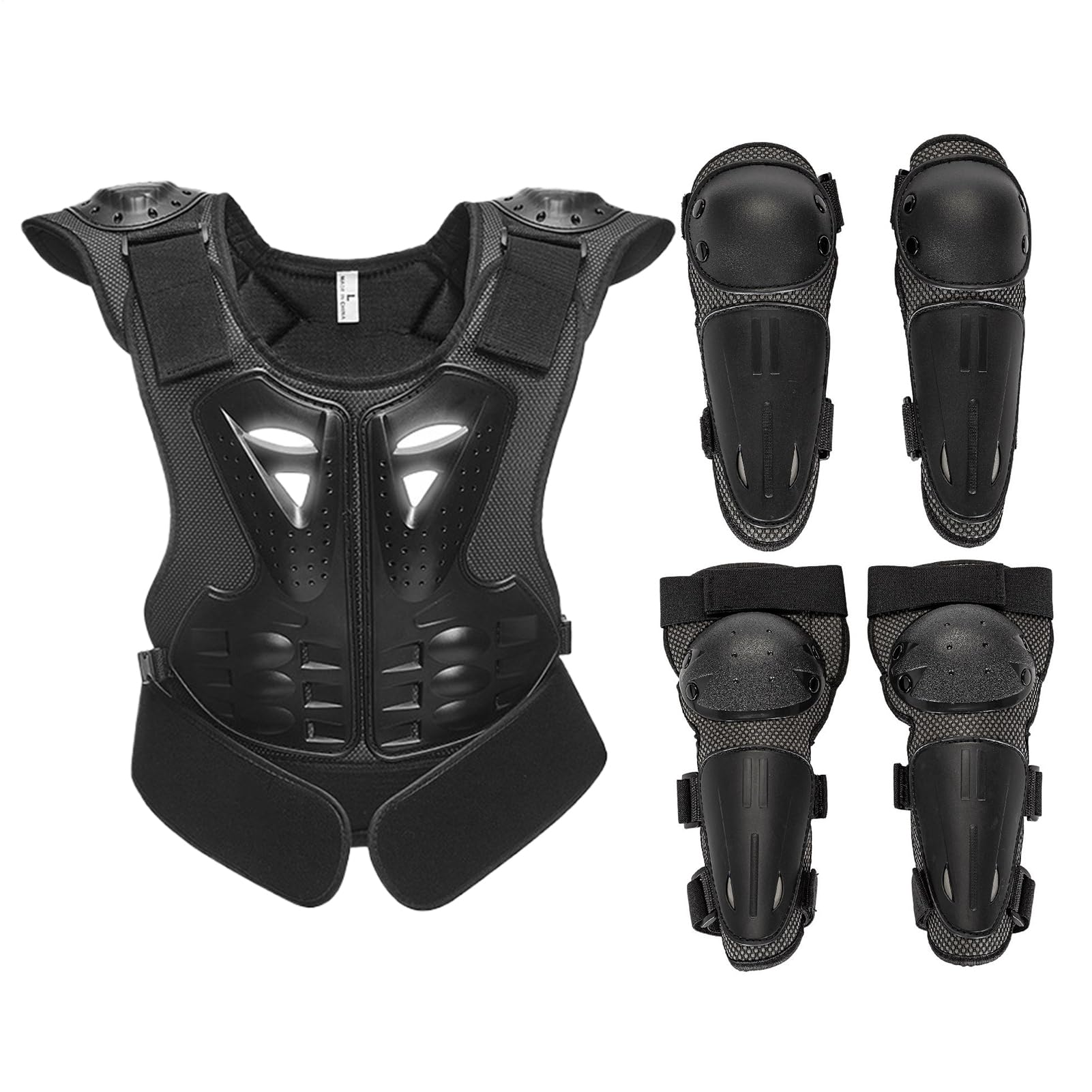 Équipement de protection moto tout-terrain enfant | Protection poitrine coudières genouillères respirant
