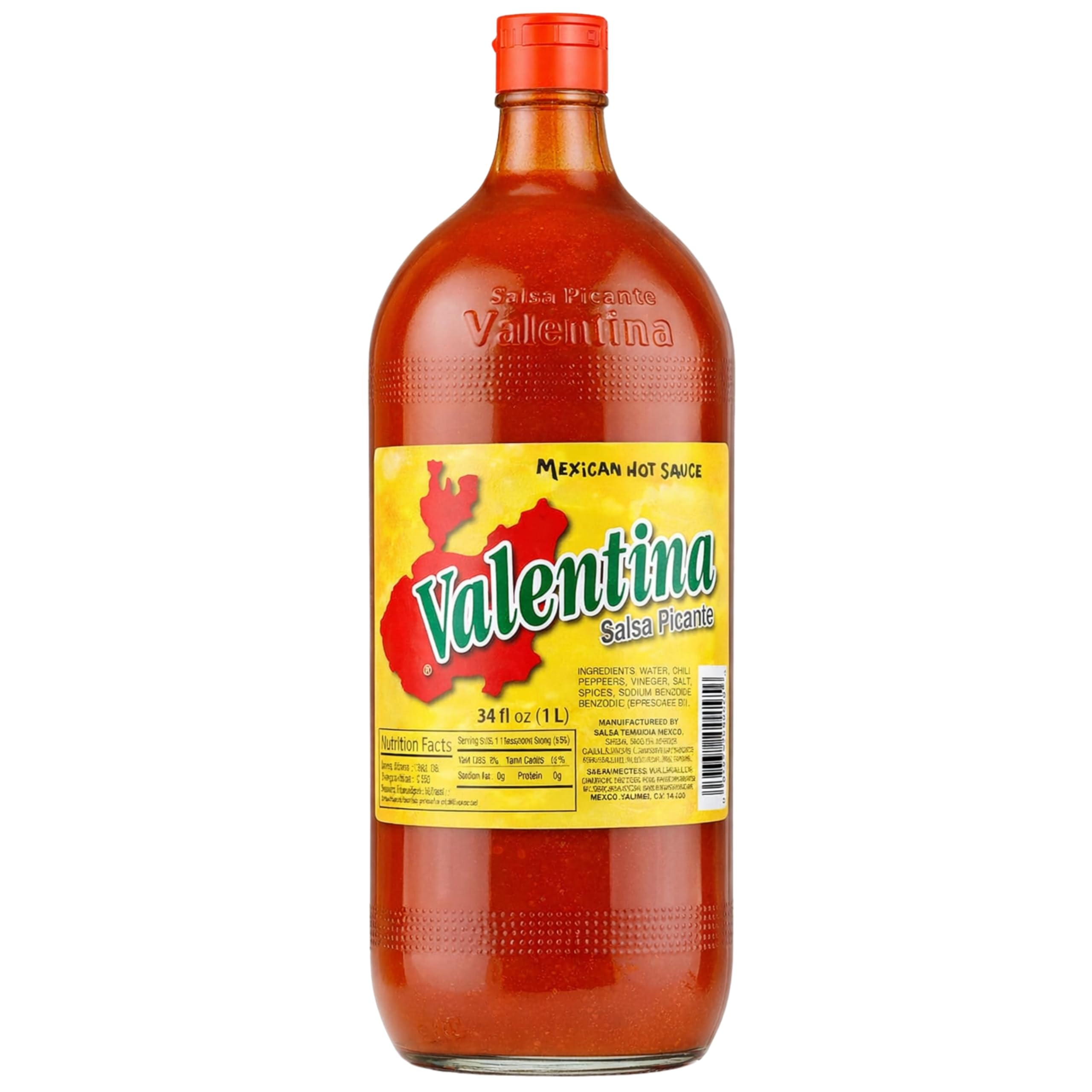 Salsa Picante Valentina Amarilla – Salsa Mexicana de Chile Tradicional – Hot Sauce Mexicana para Tacos, Nachos, Patatas, Frutas y Mariscos - Distribuido por Laborawi (1L)