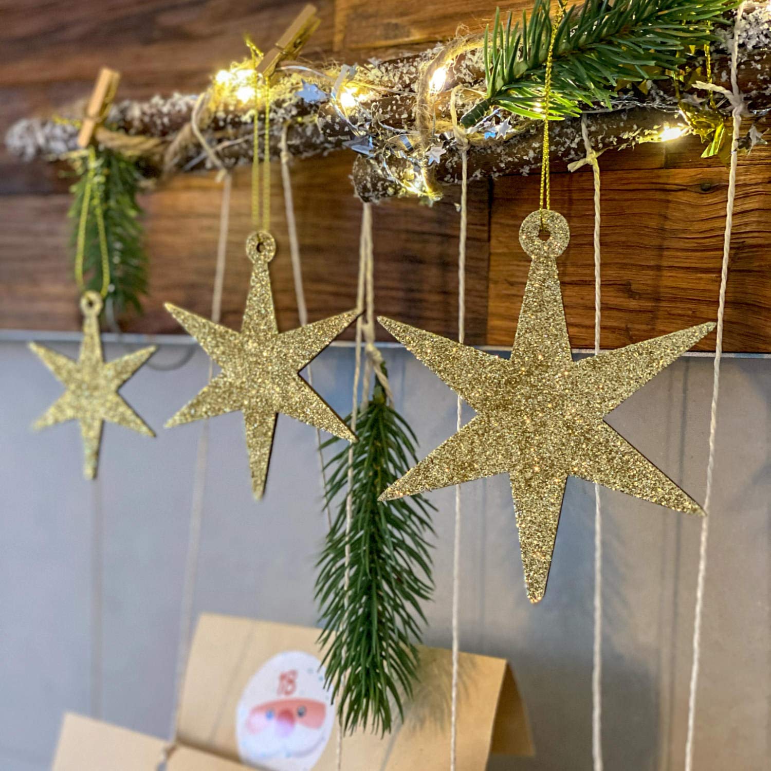 Lot De 100 Étoiles En Bois Brut 4x4 Cm - Déco Noël à Personnaliser, Avec Ficelle, Pour Sapin Ou Bricolage