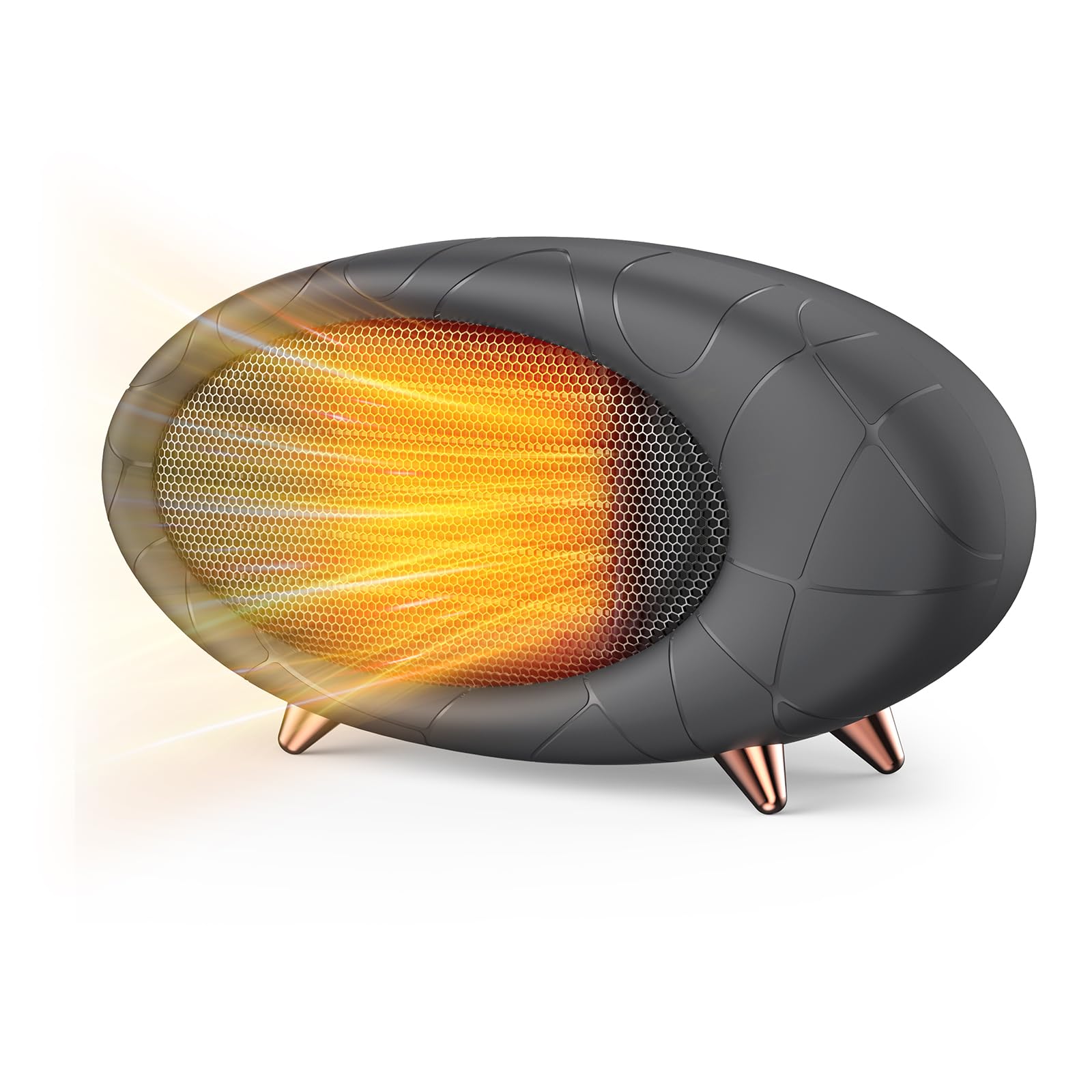 Desk Heater 600W Small Space Heater with Overheating Tip-Over Protection PTC Ceramic Fast Heating For Indoor Use Grey