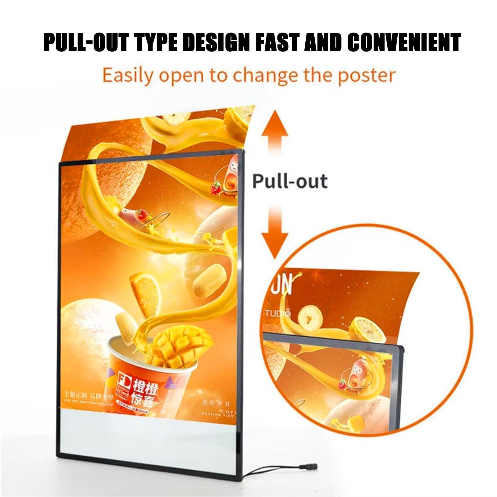Segno Di Scatola Luminosa A Led, Display Poster A Cornice Ultra Sottile, Supporto Poster Illuminato Per Negozi, Display Del Telaio Pubblicitario Plug-in (a4-a1) silver A2