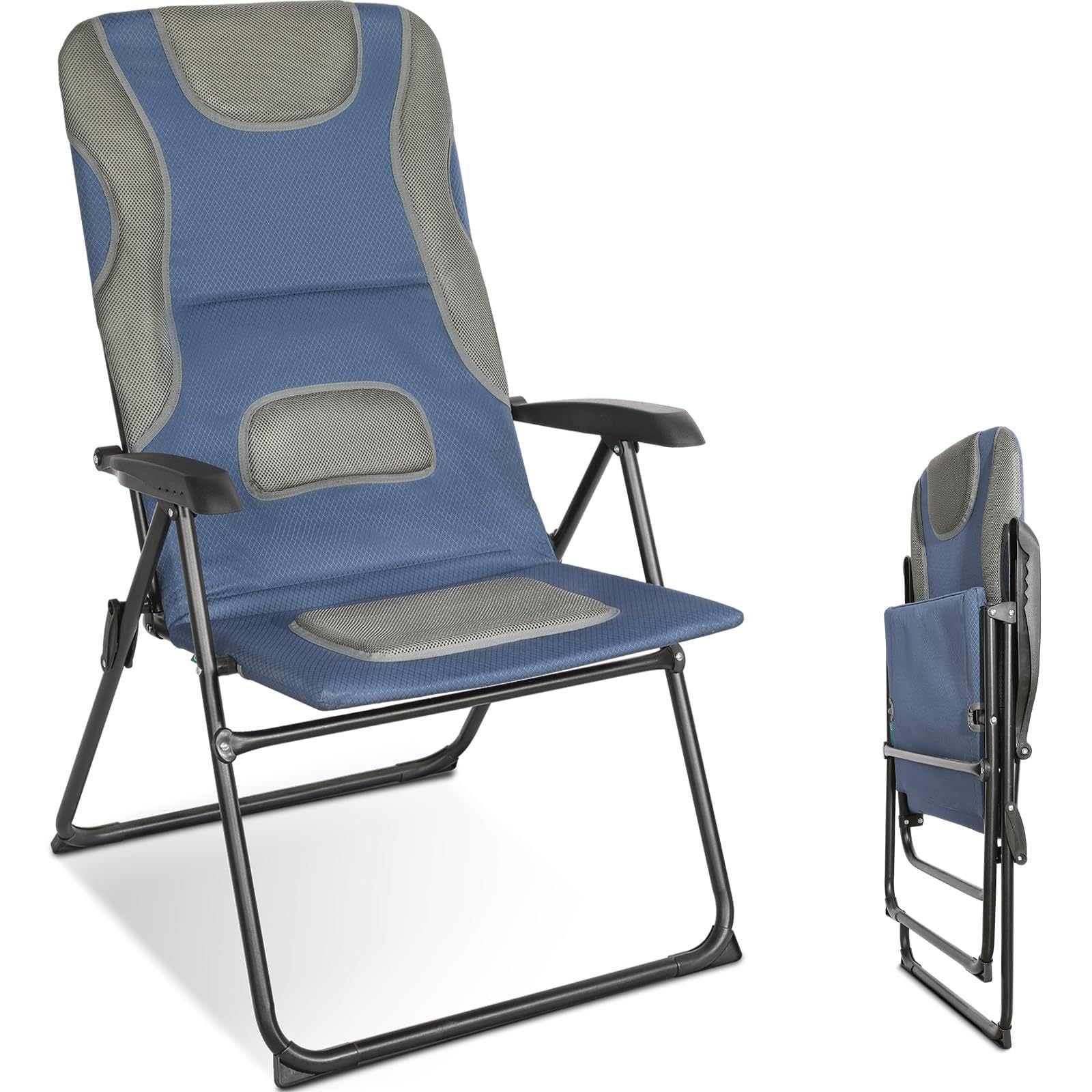 Chaise de jardin pliable Homecall pour terrasse et camping dossier haut