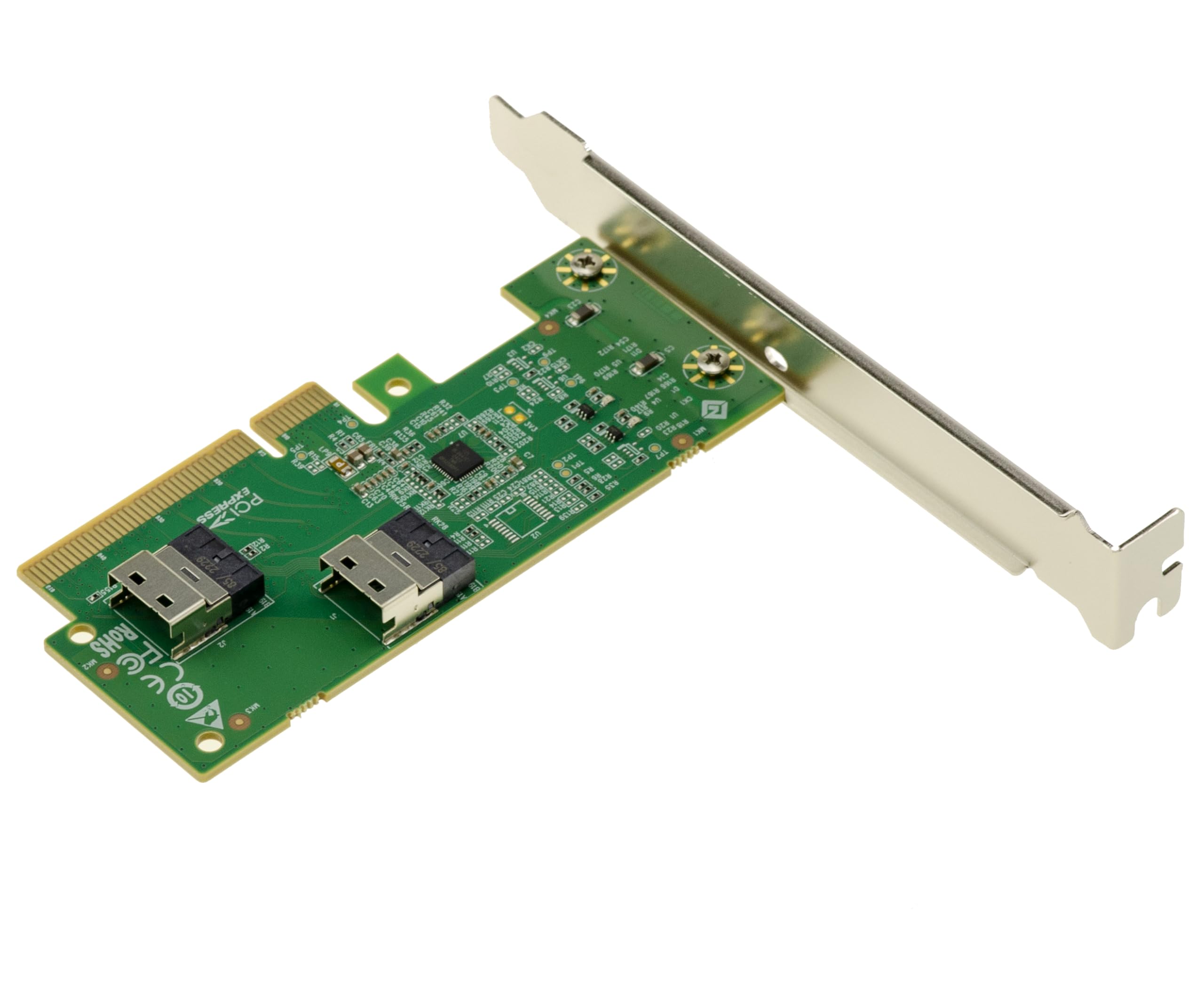 KALEA-INFORMATIQUE Karta rozdzielcza PCIe 4.0 x8 2 porty SFF-8654 4i | Podział PCIe x8 do x4 przez dwa interfejsy SlimSAS SFF-8654 4i dla łącza PCIe lub NVME