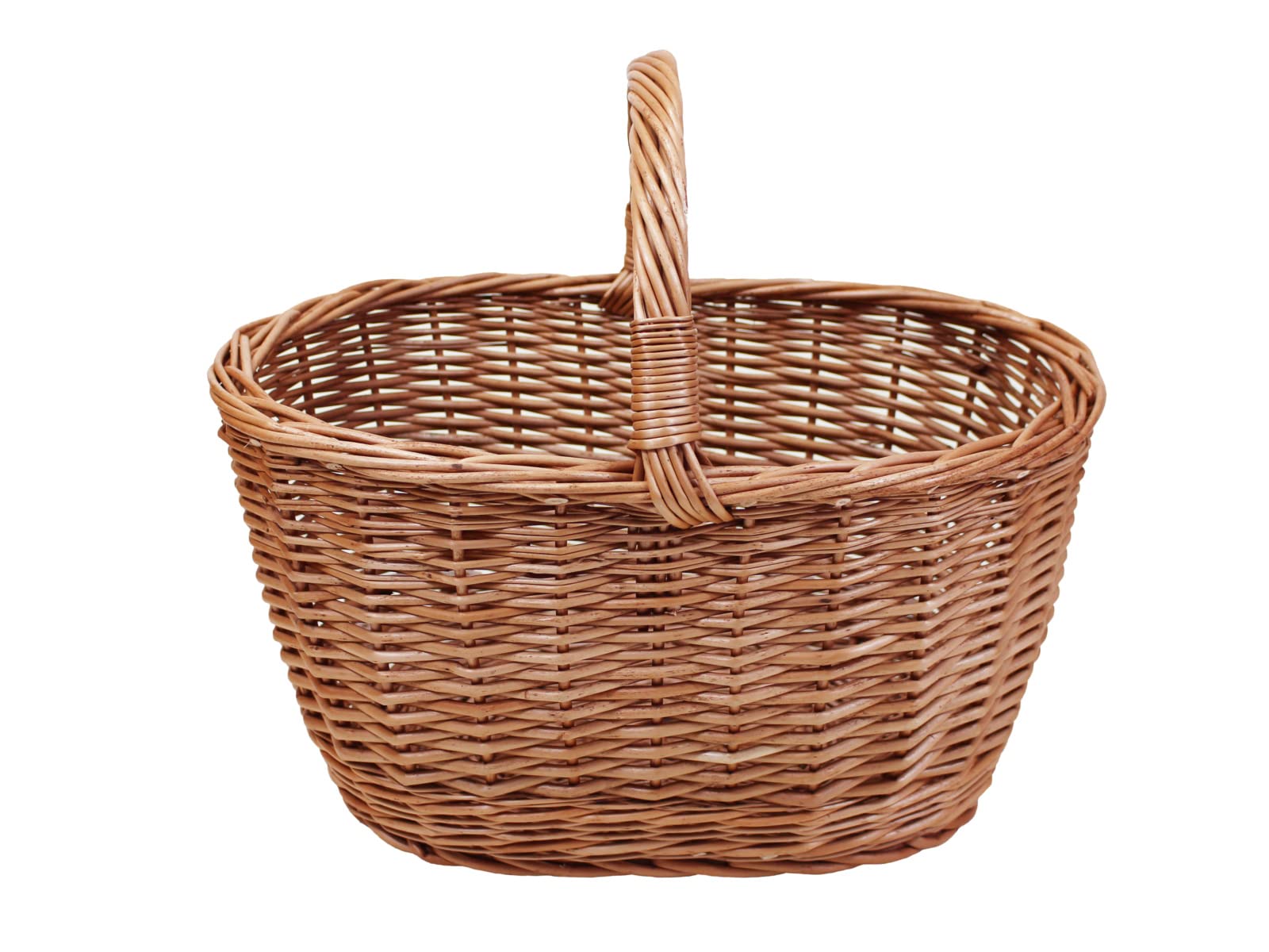 Cestino per la spesa in vimini per frutta, verdura o funghi / cestino picnic 45 x 31 H 22 / 39 cm