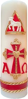 Angelitos de Mexico Alpha Omega Sheep Catholic Paschal Candle Handmade Artisanal Cirio