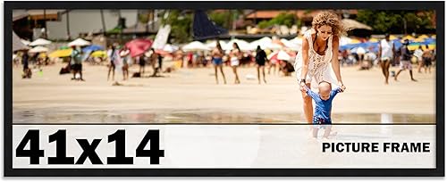 Marco negro de 41 x 14 pulgadas, marco de fotos completo y moderno, incluye protector de acrílico UV, tablero de respaldo de espuma sin ácidos, disponible en Yaxa Costa Rica