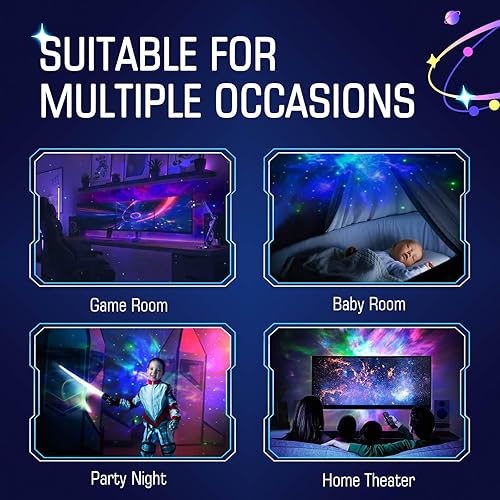 Miniatura 6 de AUKYO Proyector Star Galaxy  Proyector de estrellas robot para decoración de habitación de niños, con temporizador y control remoto, regalos para