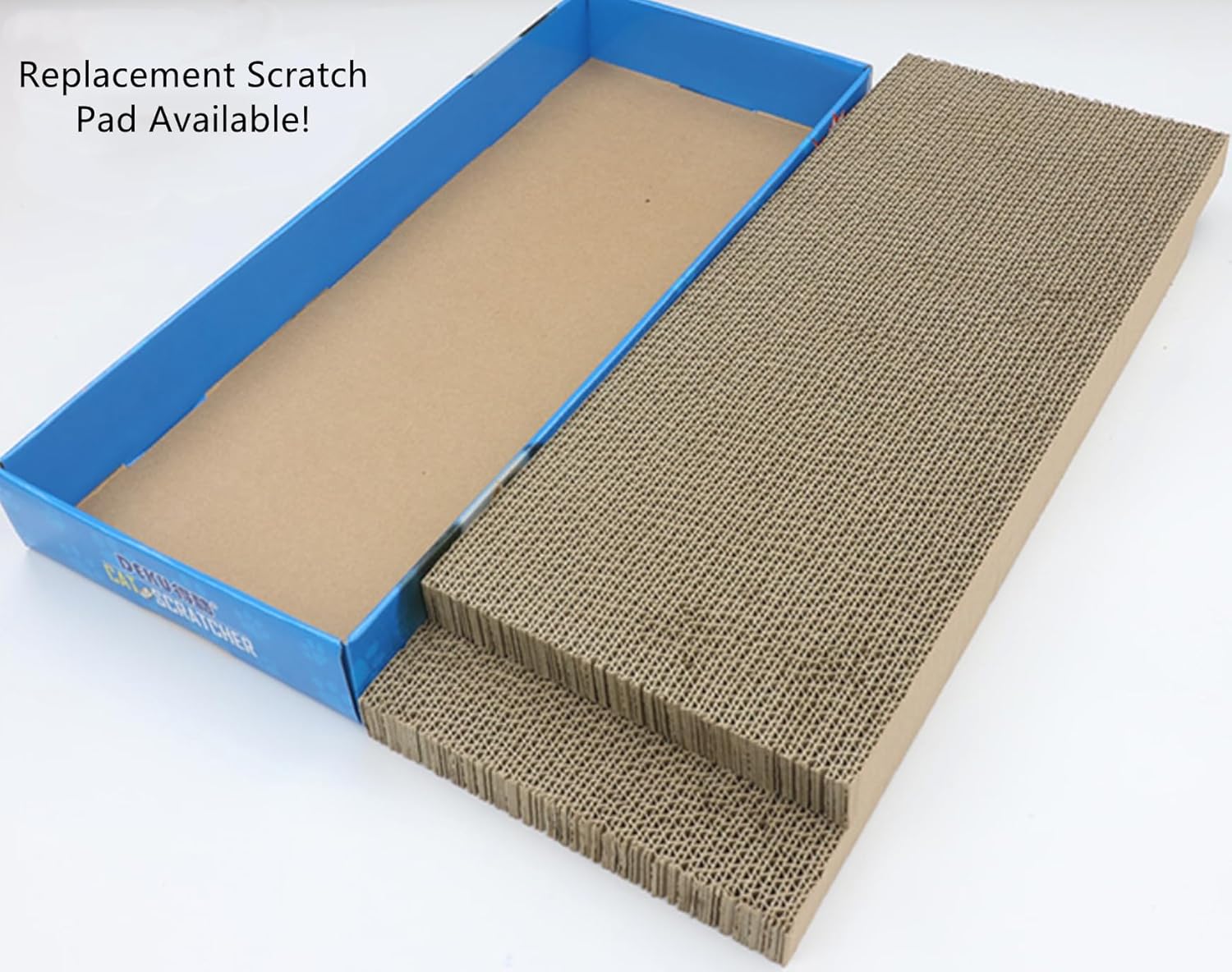 SHENGOCASE Wooden Jumbo 26.4" x 11.8" Extra Large Bus Shaped Cat Scratcher House for Maine Coon, Cardboard Cat House with Scratching Pad