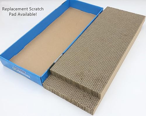 Miniatura 7 de SHENGOCASE Rascador grande de madera Jumbo de 264 x 118 pulgadas caja de madera HDF con almohadilla rascadora de cartón reemplazable y juguete de