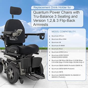 Multi-Adapter Cup Holder for Quantum Power Chairs (ACC125003 / ACC2105089)
