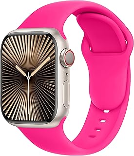 SRena SBC1B Pulsera para Apple Watch 49 mm 46 mm 45 mm 44 mm 42 mm 41 mm 40 mm 38 mm ultra 2 Apple Watch Cinturino Series 10 9 8 7 6 5 4 3 2 1 Original Acciaio Sport en color rosa rosa
