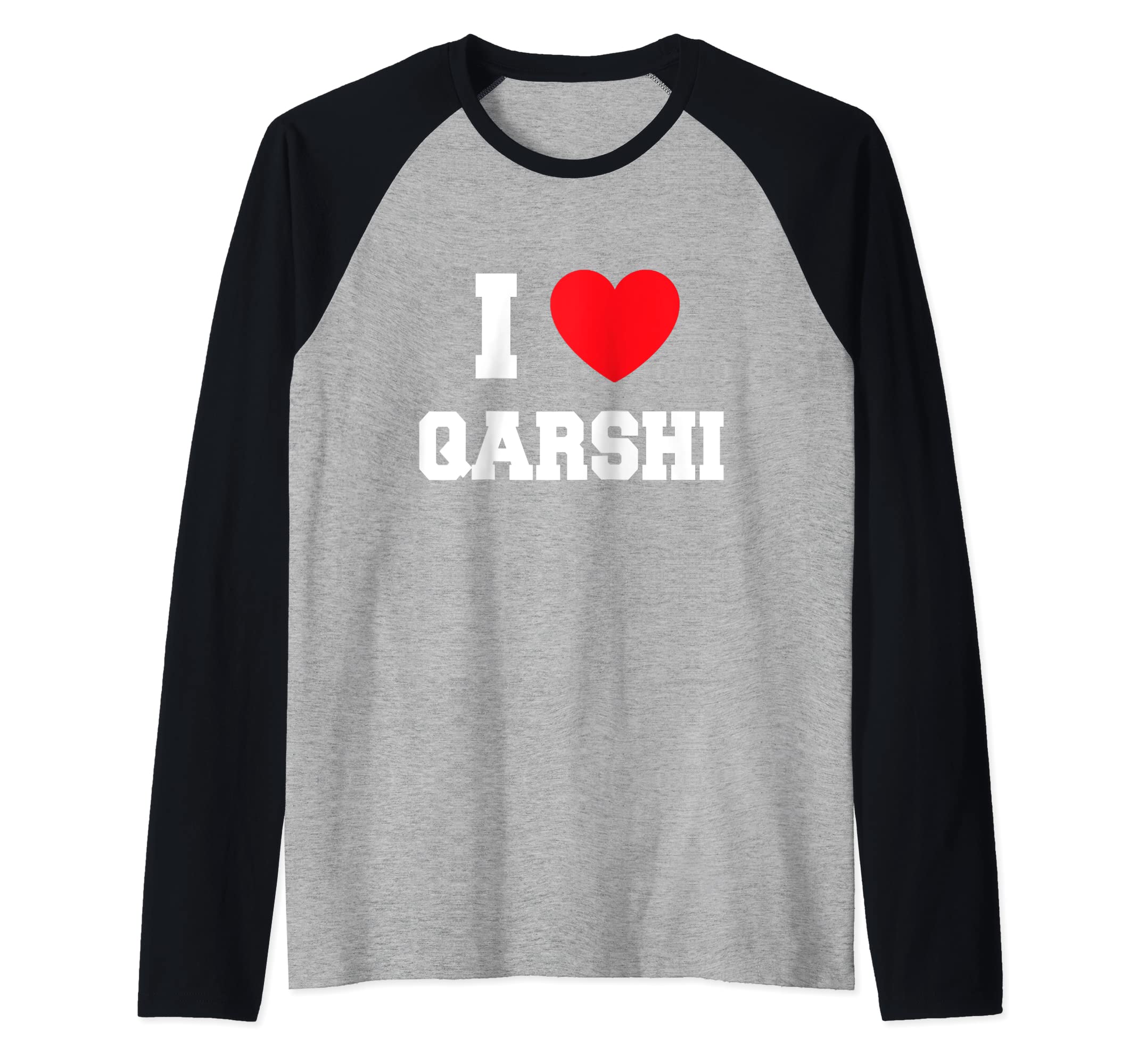 I love Qarshi Raglan Baseball Tee