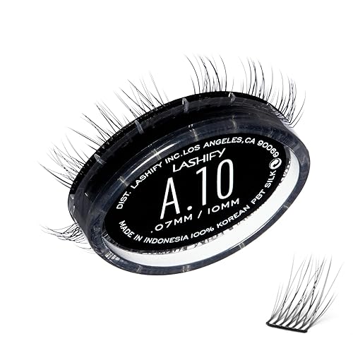 Lashify Amplify - Recambio de extensiones de pestañas Gossamer de 0.394 pulgadas, color negro, pestañas postizas fáciles para un aspecto natural