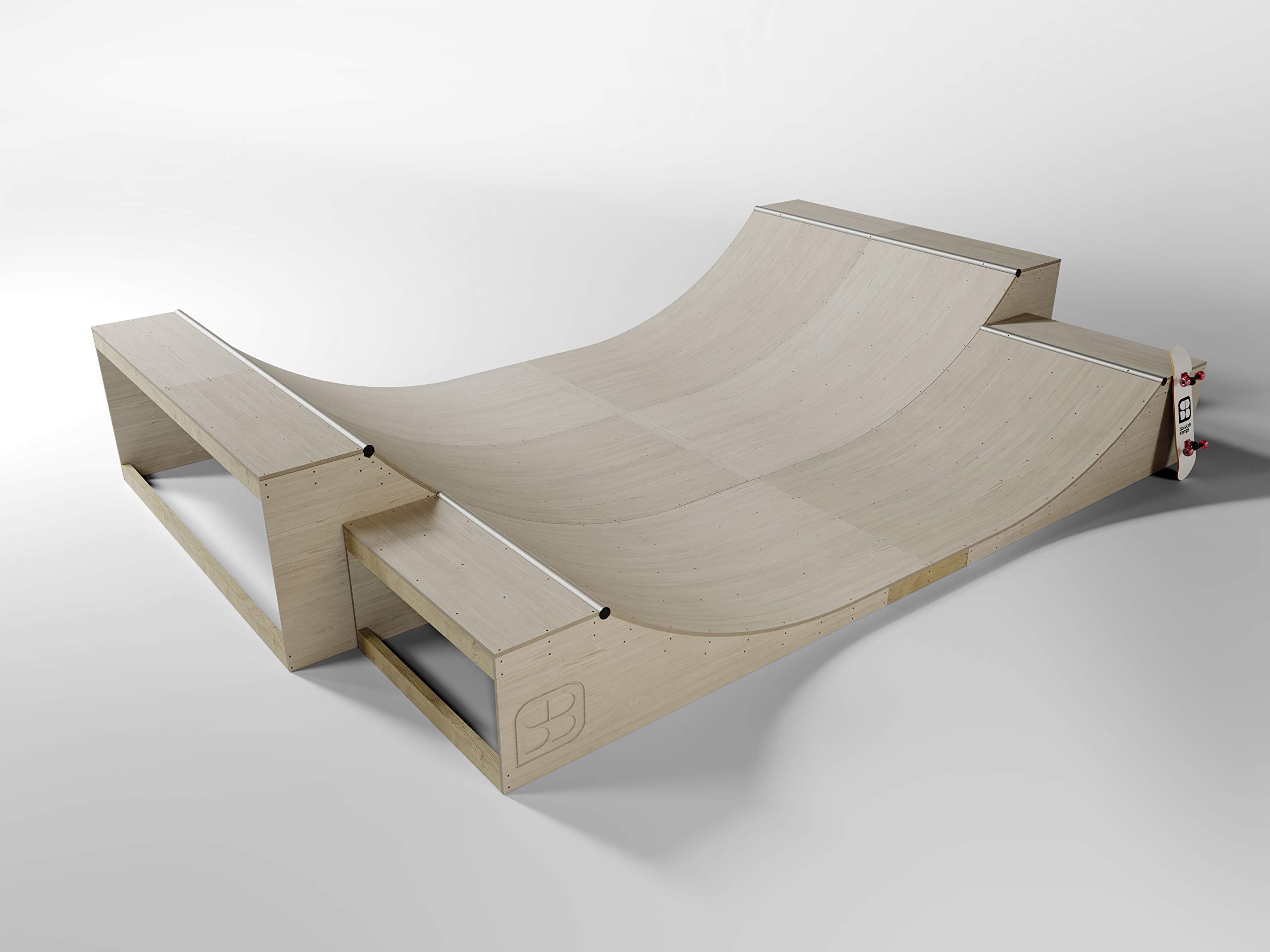 Classic Max Half Pipe | Two Level Set | Park Skate | Self Build | Garden or Driveway Set | Skateboard, BMX & Scooter | Durable Wood Set | Beginner to Advanced