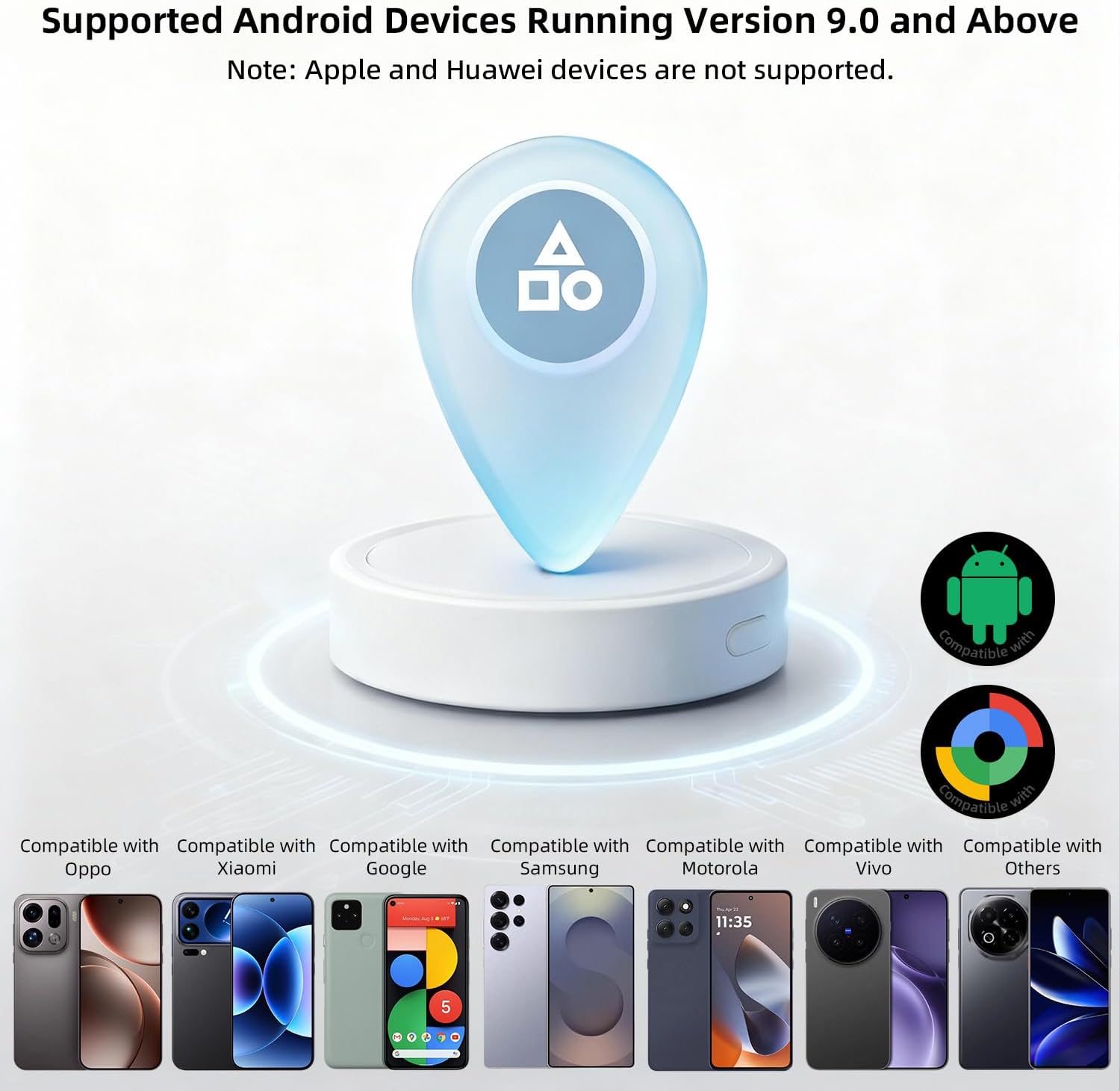 Android Tracker Tags 4 Pack Air Luggage Tracker Tags Compatible with Google Find Hub App (Android Only) Bluetooth Tracker Key Finder and Item Locator for Wallets, Backpack, Suitcases-Black - Image 5