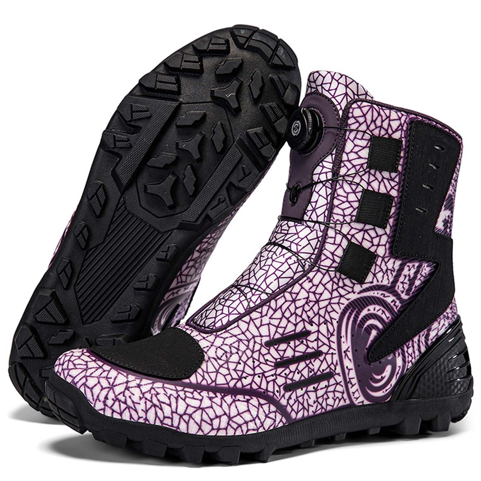 Botas Moto Hombre Mujer Impermeables Zapatos de Motocicleta Transpirables con Soporte el Tobillo, Suela Antideslizante, Almohadilla de Cambio