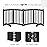 LZRS Freestanding Extra Wide Dog Gate 30 inch Tall - 4 Panels Solid Wooden Pet Gate for Doorways, Stairs, Hallways,Kitchens& Long Areas, Expandable & Foldable with Support Feet,Indoor Use,Black