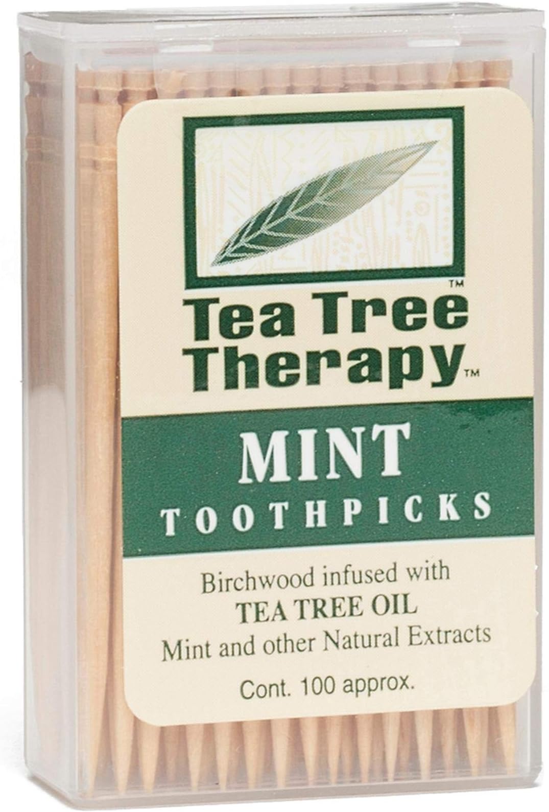 Tea Tree Therapy Toothpicks Organic mint 100 Ct Approx