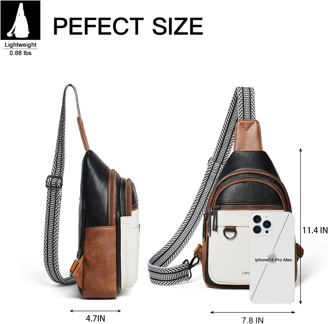 7L Sling Bag for Women Men Vegan Leather Crossbody Bags Fanny Pack Purse Backpack Over Shoulder Bag Travel Anti Theft - Image 3