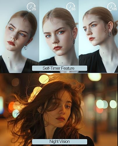 Miniatura 3 de FLATIC Cámara digital, cámaras 4K de 64 MP para fotografía con tarjeta de 64 GB, cámara de vlogging con zoom 18X para YouTube con pantalla abatible