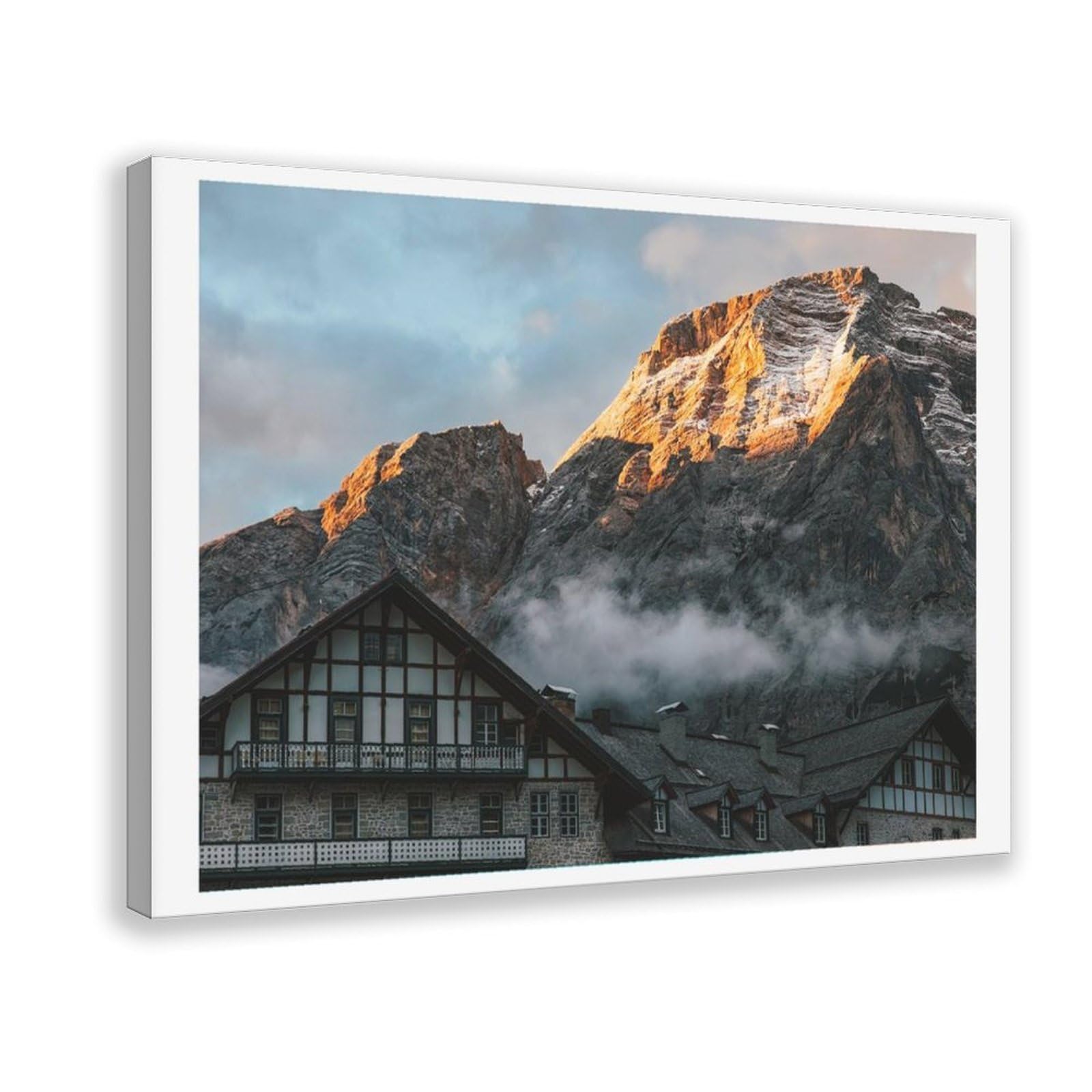 HEYANM Dolomites Sunrise Print Italian Alps Landscape Canvas Poster Bedroom Office Room Decor Gift Frame 16x24inch