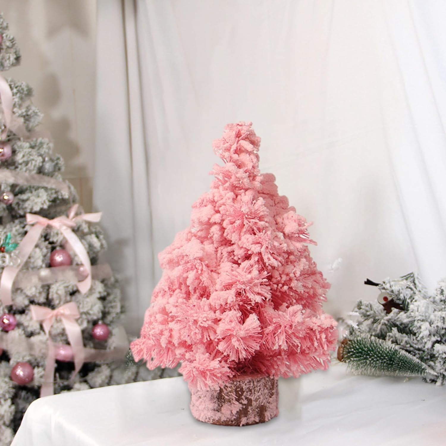 Decorazioni Natalizie per Albero di Natale Rosa, Ornamenti Artificiali per Albero di Natale, Decorazioni per la tavola dell'albero di Natale, Decorazioni per Porte, scenografie per Feste