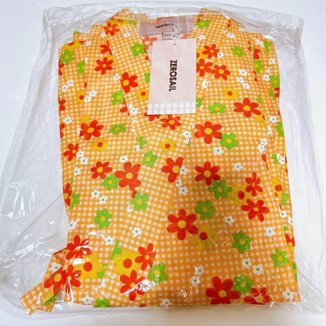 Amazon.co.jp: 甚平 130size ZEROSAIL オレンジ 花柄 平成 ギャル 