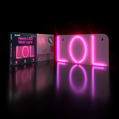 Atomi Smart Neon LED Light I decorativo de pared para dormitorios, barras y diseños de bricolaje I USB alimentado, cable de 11.5ft LOL rosa