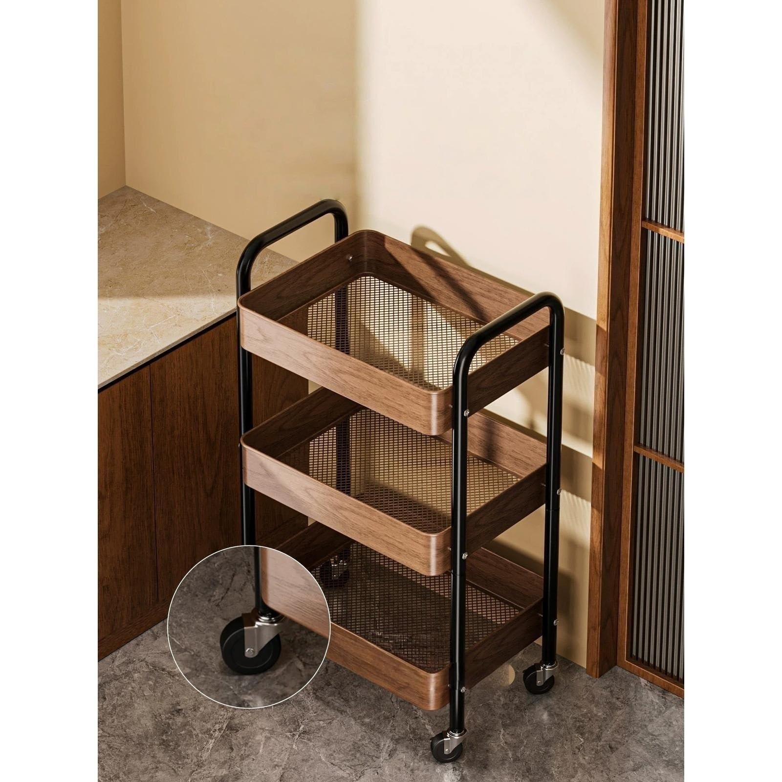 carrello da cucina Carrello portaoggetti con ruote, tavolino mobile for divano e organizer for ripiani for snack carrello portaoggetti