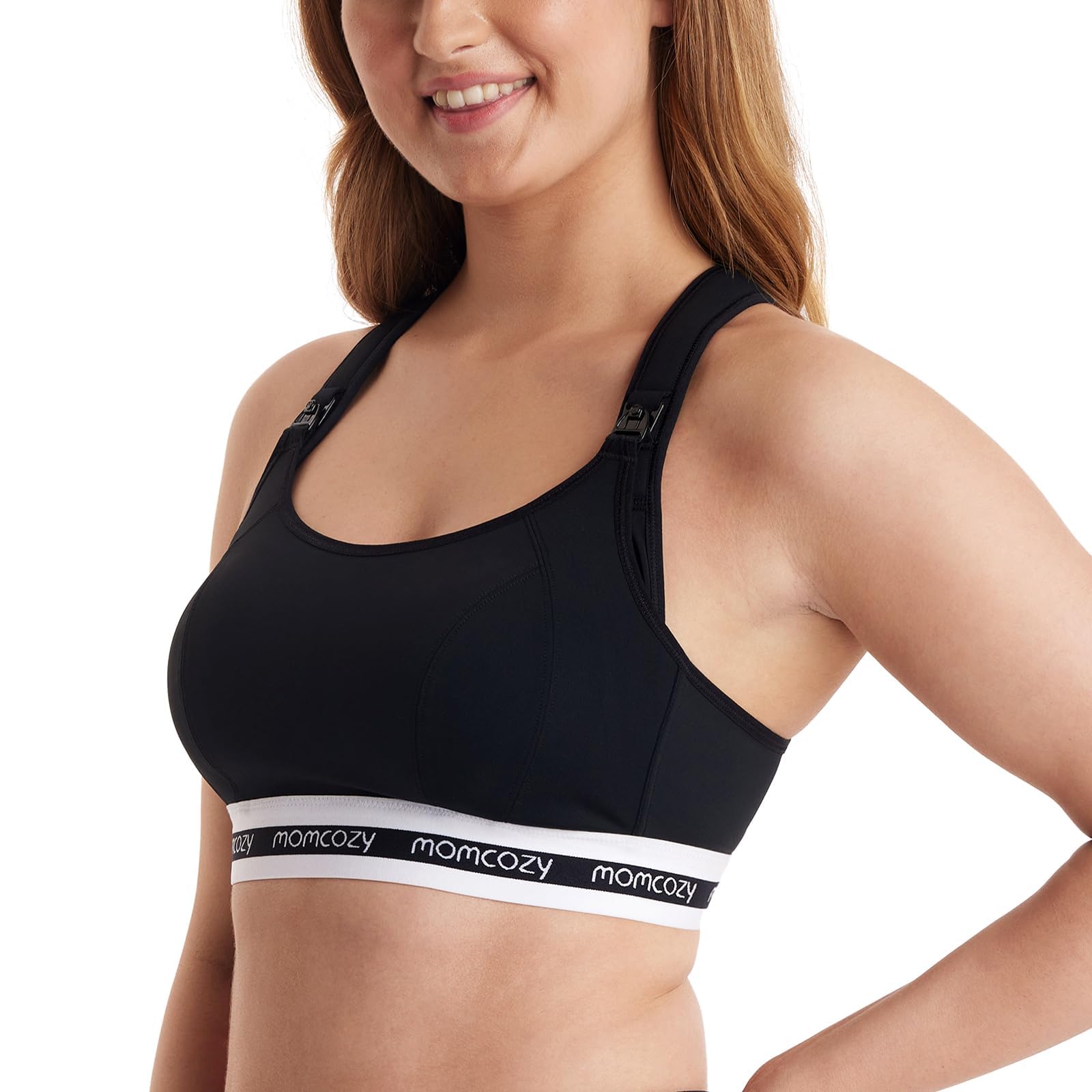 momcozy Reggiseno Allattamento FB011 - Sportivo e Morbido, Senza Fili, con Coppe Imbottite e Supporto per Gravidanza e Allattamento al Seno a Basso Impatto