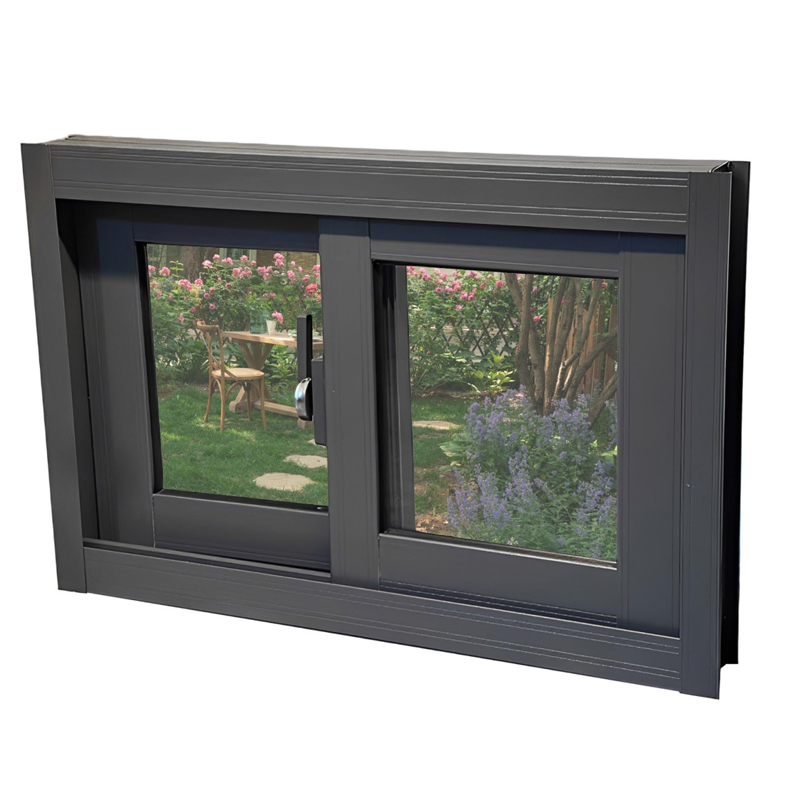 Ventanas para sótanos de 70x40cm con marco aluminio y cristal templado