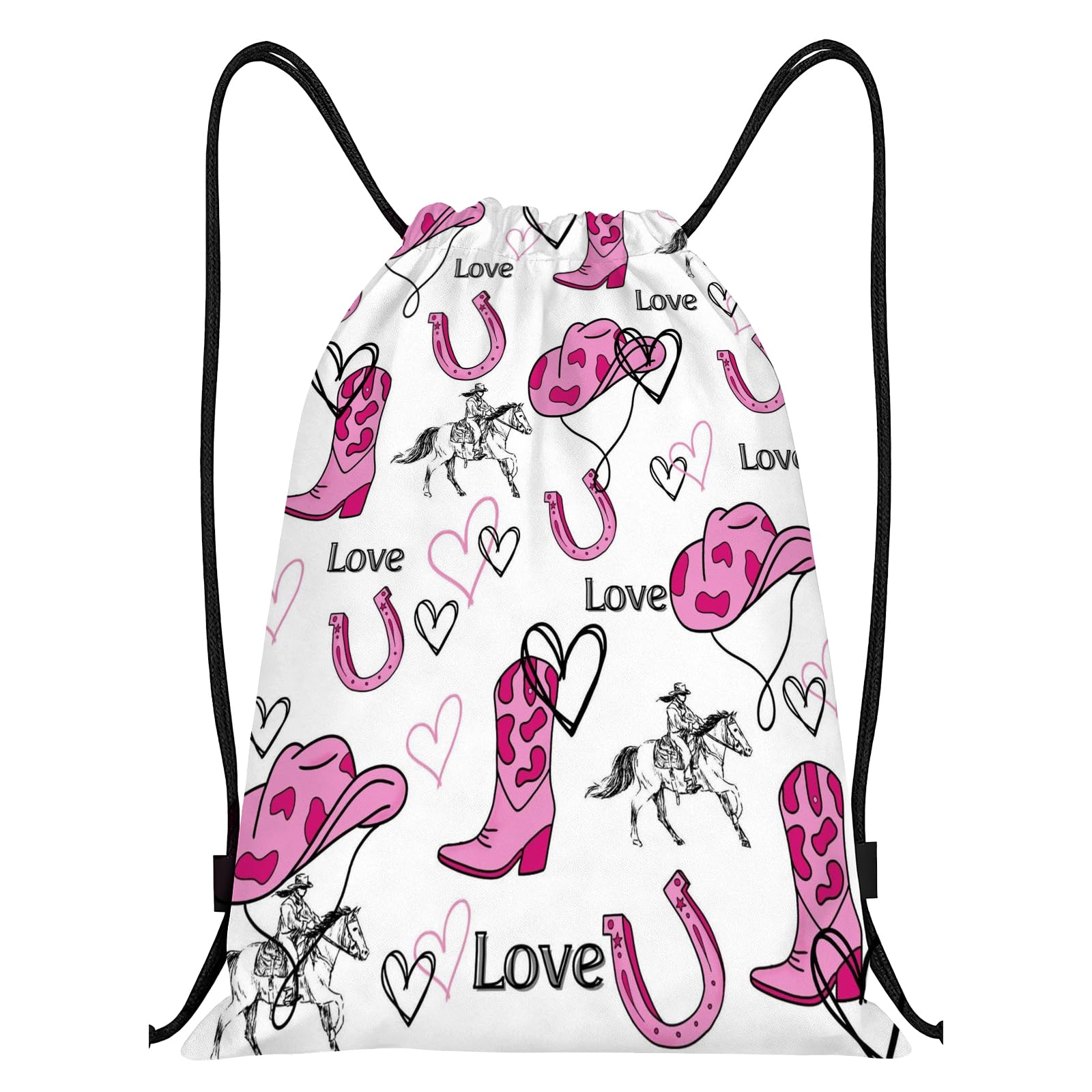 Cowgirl Drawstring Bag, Western Cowboy Gym Backpack, Waterproof Swimming Bags, Portable Storage Backpack for School, Beach and Camping, Unique Cowgirls Gifts for Women