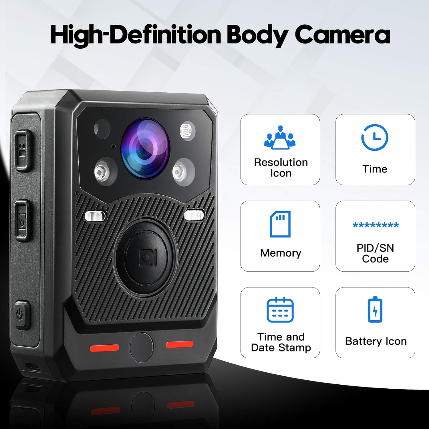 Buу 1 gеt 1 🔥 BOBLOV 64GB/128GB B20 Body Camera Full 1080p Police Body Camera Removable SDCard Up to 128G Support Night Vision and Red/Blue Light for Police Patrol Security Stuff Big Rec Button (1#128GB)