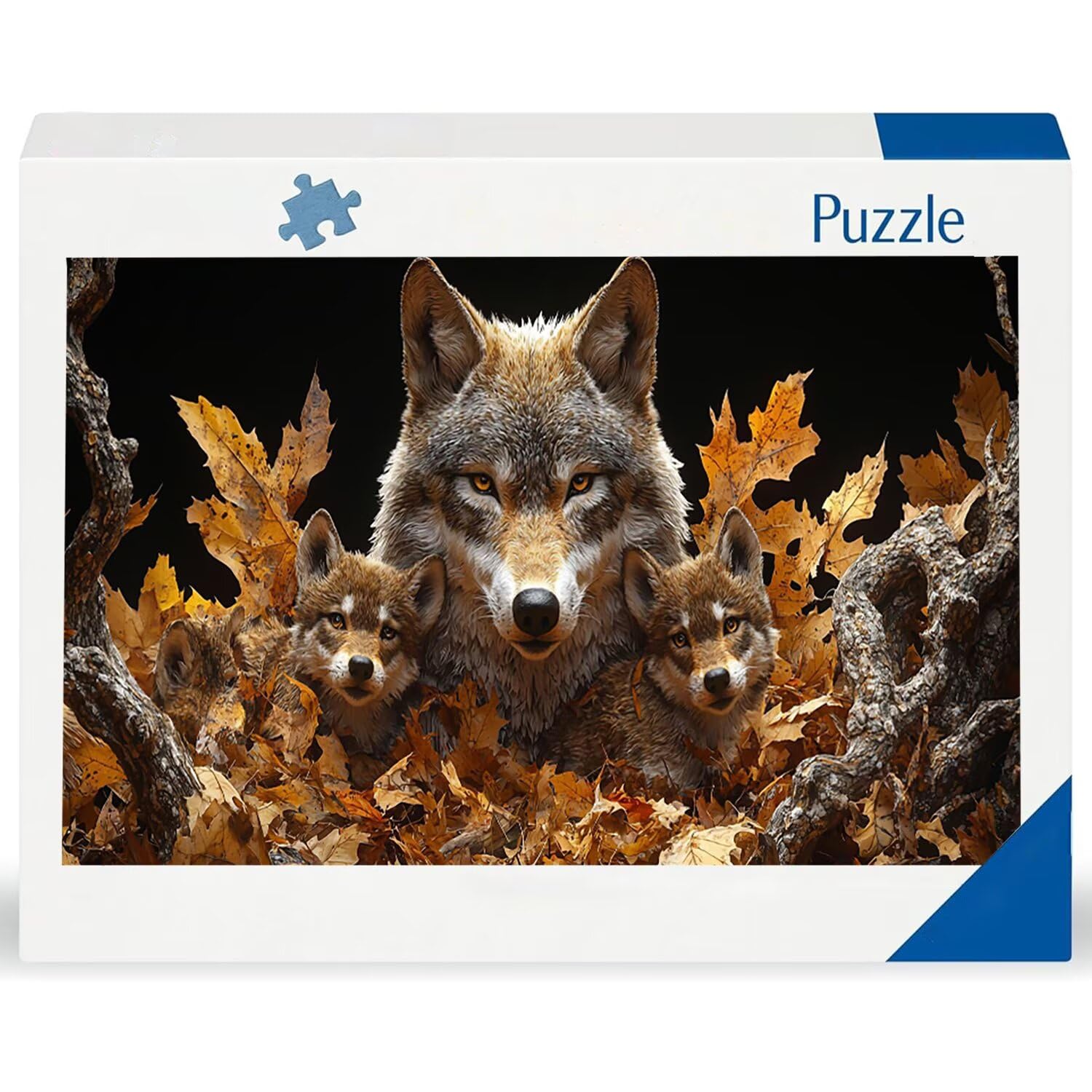 Puzzle dla dorosłych 1100 elementów, puzzle jesienny wilk, dla dorosłych klasyczne puzzle i od 14 lat junior, rodzinna rozrywka domowa puzzle prezent 87x42cm l-629