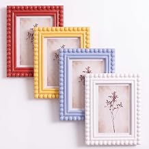 5 x 7 Picture Frame, Wood Beaded Photo Frame, Italian Retro, 4 Pack