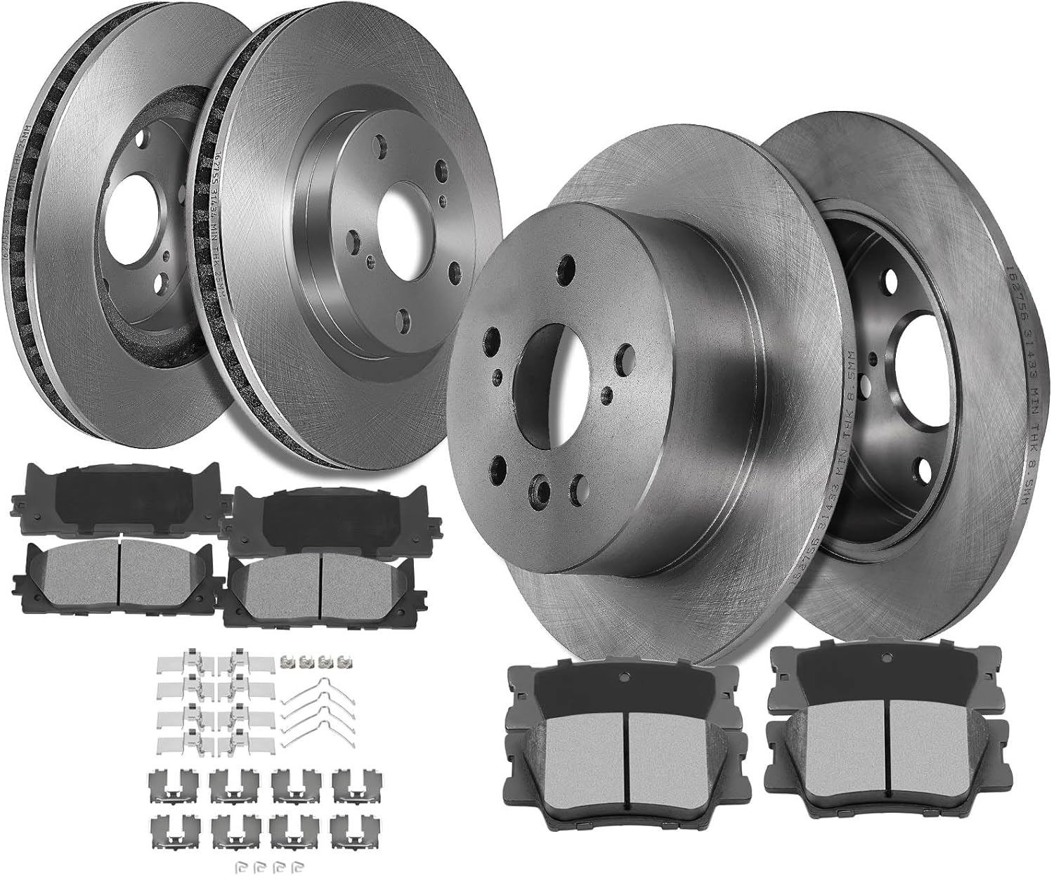 SCITOO Front and Rear Brake Pads and Rotors Kit for Toyota Avalon and Compatible Lexus/Camry Models