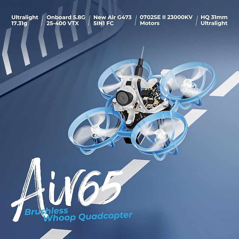 BETAFPV Air65 Brushless Whoop Drón - 65mm Ultrakönnyű Mikro RC Quadcopter, G473 5-in-1 ELRS Vevővel, C03 FPV Kamerával, 0702SE II Motorokkal